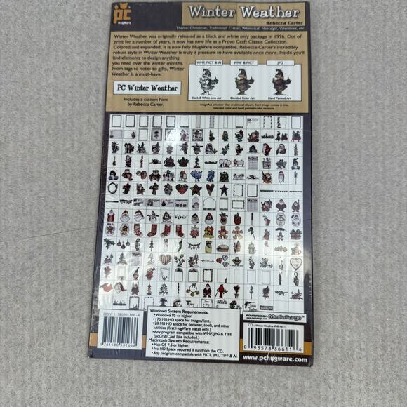 Vintage Provo Craft Hugware Winter Weather Rebecca Carter CD Rom Clip Art Design - Picture 4 of 7